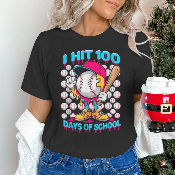 I Hit 100 Days Of School Baseball Ice Cream Drip Unisex T-Shirt I Hit 100 Days Of School Baseball Ice Cream Drip Unisex T-Shirt