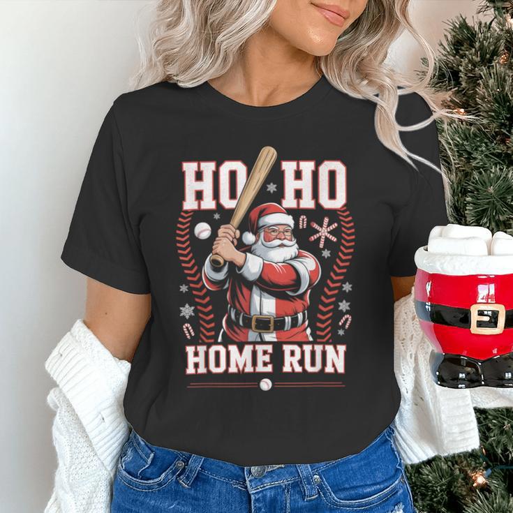 Ho Ho Home Run Baseball Christmas Holiday Sports Santa Unisex T-Shirt