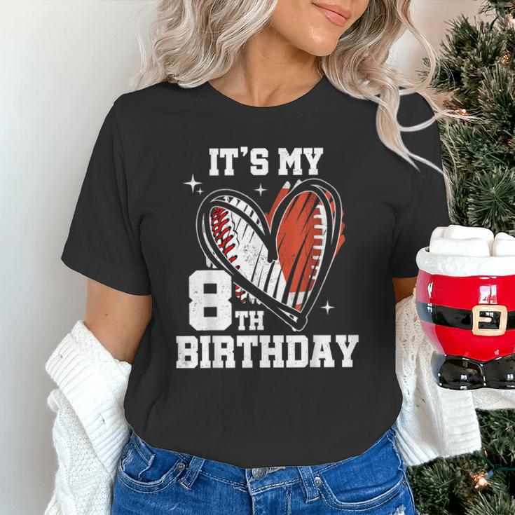 It's My 8th Birthday Baseball Football Heart 8 Year Old Unisex T-Shirt It's My 8th Birthday Baseball Football Heart 8 Year Old Unisex T-Shirt