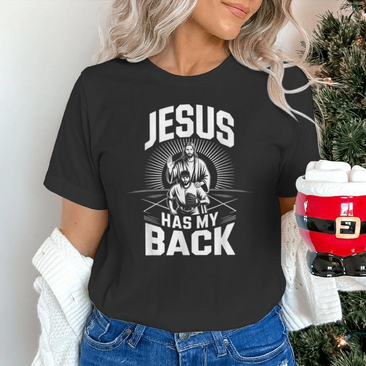 Jesus Has My Back Baseball Faith Motivation Tee Christian Unisex T-Shirt