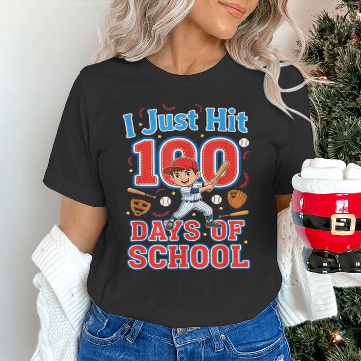 I Just Hit 100 Days Of School Baseball 100th Day Boys Kids Unisex T-Shirt I Just Hit 100 Days Of School Baseball 100th Day Boys Kids Unisex T-Shirt