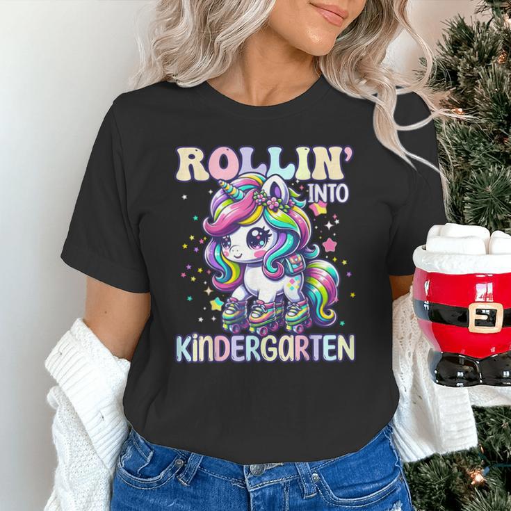 Kindergarten Back To School First Day Girls Rollin Unicorn Unisex T-Shirt