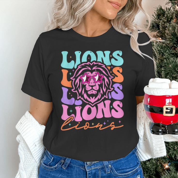 Lion Mascot Back To School Spirit Sports Men Women Groovy Unisex T-Shirt Lion Mascot Back To School Spirit Sports Men Women Groovy Unisex T-Shirt