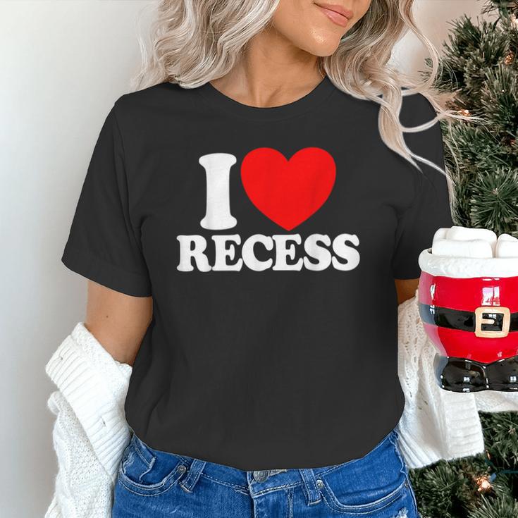 I Love Recess Red Heart Back To School Kids Recess Unisex T-Shirt