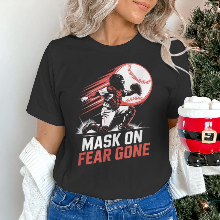 Mask On Fear Gone Baseball Catcher Softball Unisex T-Shirt