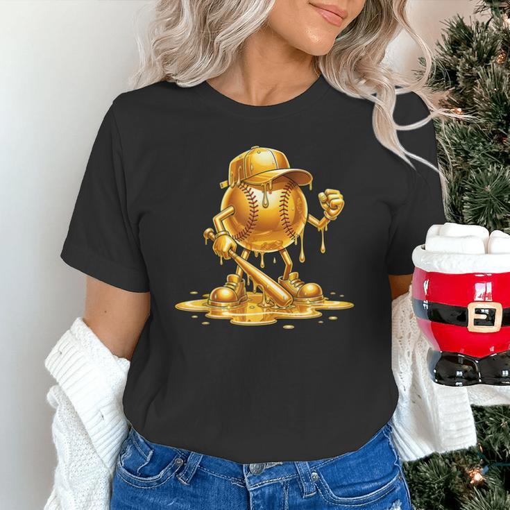 Melting Baseball Mascot Slugger Bat Cap Cartoon Unisex T-Shirt Melting Baseball Mascot Slugger Bat Cap Cartoon Unisex T-Shirt