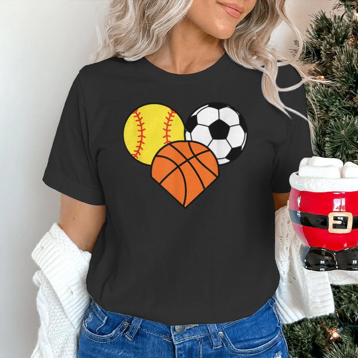Mom Sports Heart Soccer Basketball Baseball Softball Unisex T-Shirt