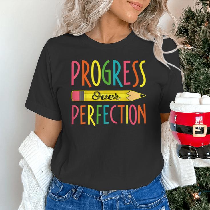 Motivational Quotes Back To School Progress Over Perfection Unisex T-Shirt Motivational Quotes Back To School Progress Over Perfection Unisex T-Shirt
