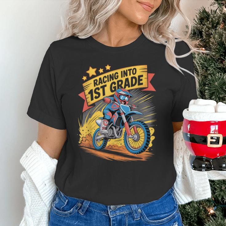 Motocross Dirt Bike Back To School Racing Into 1st Grade Unisex T-Shirt