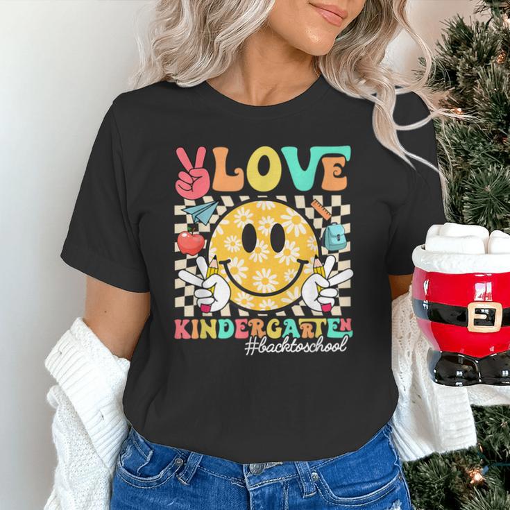 Peace Love Kindergarten Smile Face Back To School Girls Kids Unisex T-Shirt Peace Love Kindergarten Smile Face Back To School Girls Kids Unisex T-Shirt