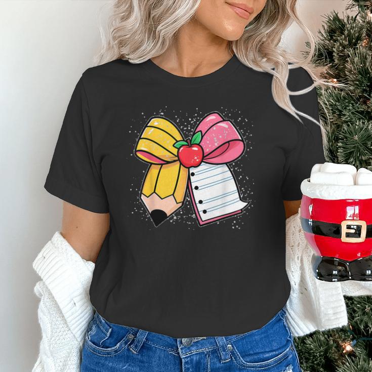 Pencil Coquette Bow Happy First Day Of School Back To School Unisex T-Shirt Pencil Coquette Bow Happy First Day Of School Back To School Unisex T-Shirt
