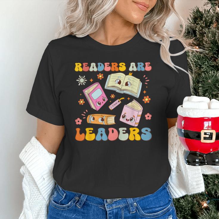 Readers Are Leaders Book Lover Back To School Groovy Girls Unisex T-Shirt