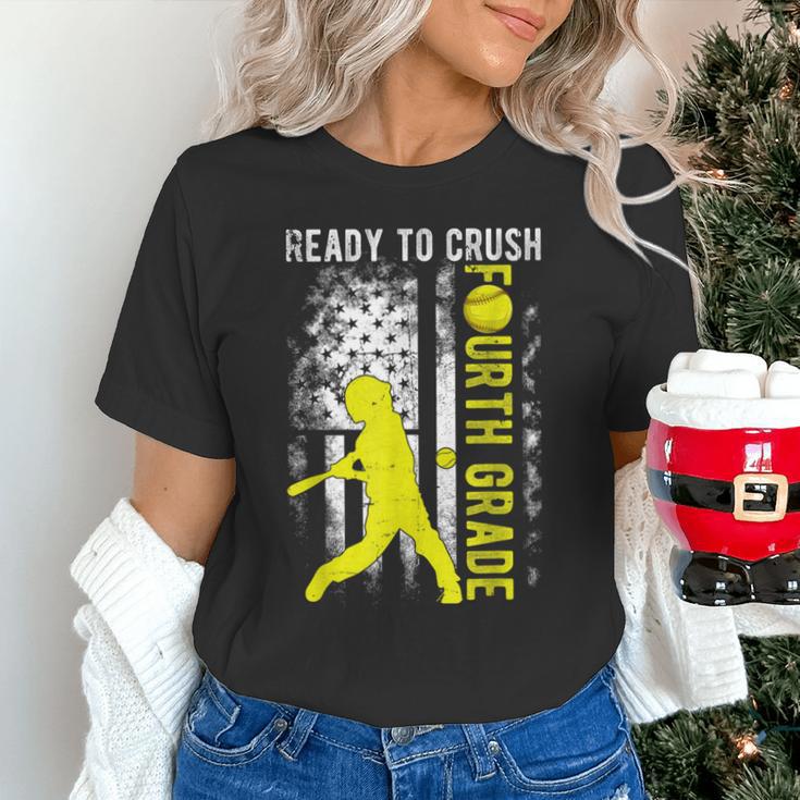 Ready To Crush Fourth Grade Softball USA Flag Back To School Unisex T-Shirt Ready To Crush Fourth Grade Softball USA Flag Back To School Unisex T-Shirt