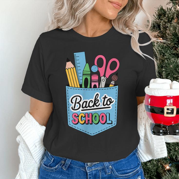 School Supplies In Pocket Back To School Boys Girls Unisex T-Shirt School Supplies In Pocket Back To School Boys Girls Unisex T-Shirt