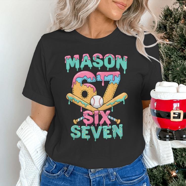Six Seven Meme Mason Ice Cream Drip Baseball Number 67 Unisex T-Shirt