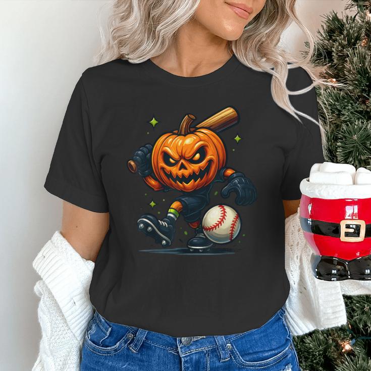 Spooky Halloween Scary Pumpkin Baseball Player Witchy Vibes Unisex T-Shirt Spooky Halloween Scary Pumpkin Baseball Player Witchy Vibes Unisex T-Shirt