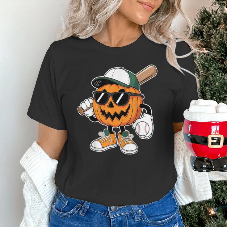 Spooky Jack O Lantern Baseball Halloween Costumes Boys Unisex T-Shirt