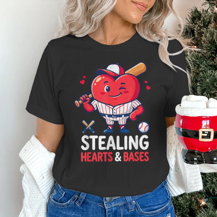 Stealing Hearts And Bases Baseball Player Valentine's Day Unisex T-Shirt