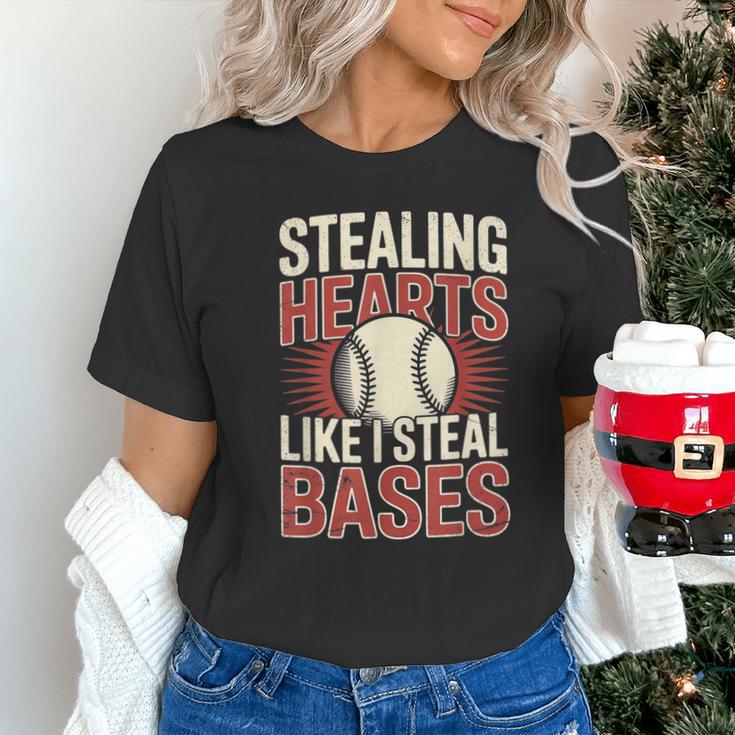 Stealing Hearts Like I Steal Bases Baseball Valentine Retro Unisex T-Shirt Stealing Hearts Like I Steal Bases Baseball Valentine Retro Unisex T-Shirt
