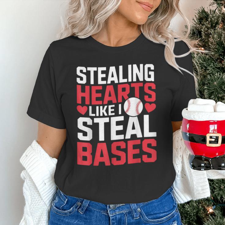Stealing Hearts Like I Steal Bases Cute Baseball Kids Unisex T-Shirt