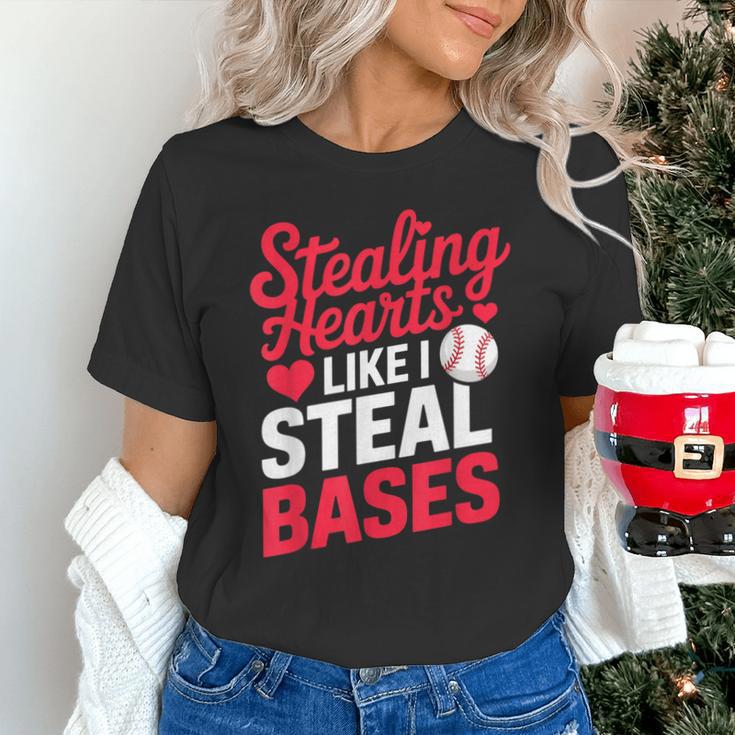 Stealing Hearts Like I Steal Bases Cute Baseball Valentine Unisex T-Shirt