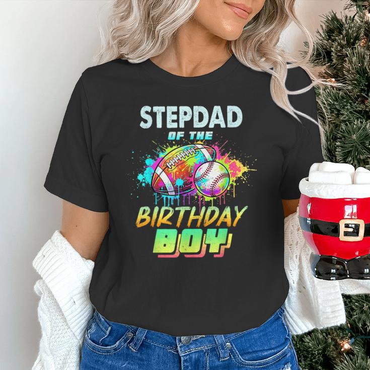 Stepdad Of The Birthday Boy Baseball Football Colorful Unisex T-Shirt