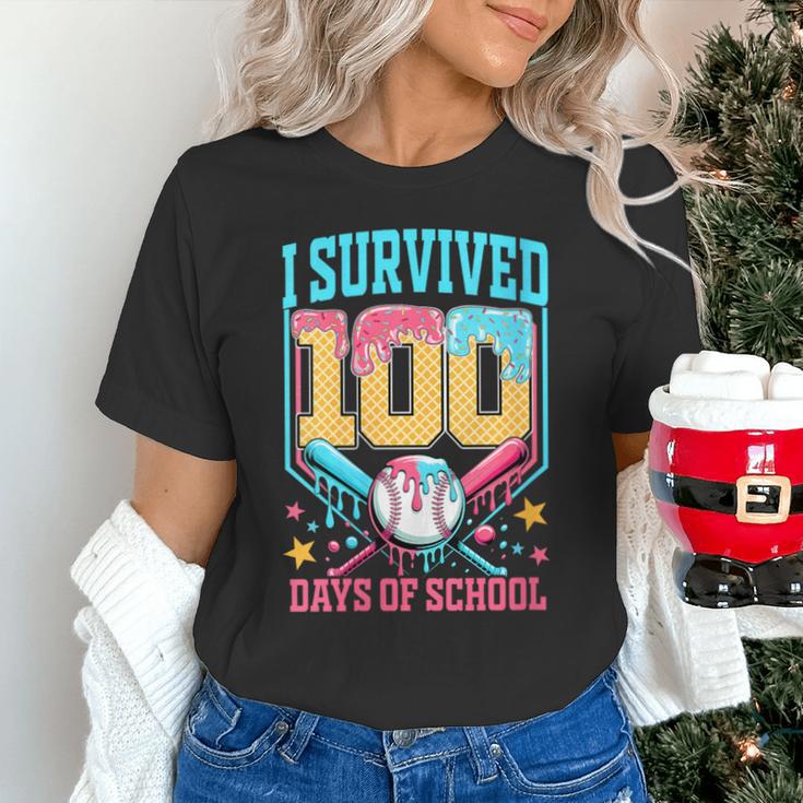 I Survived 100 Days Of School Baseball Drip Students Teacher Unisex T-Shirt I Survived 100 Days Of School Baseball Drip Students Teacher Unisex T-Shirt