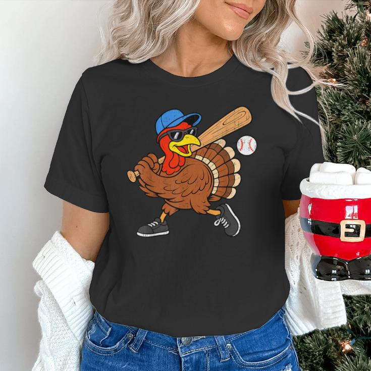 Turkey Baseball Thanksgiving Sports Humor Men Boy Kids Unisex T-Shirt