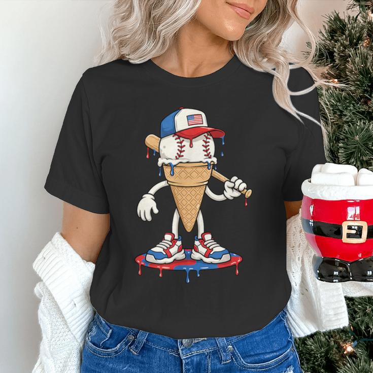 USA Patriotic Baseball Ice Cream Cone Freedom Unisex T-Shirt