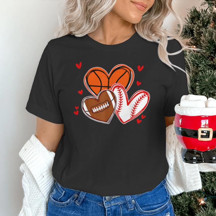 Valentines Baseball Basketball Football Heart Boy Men Unisex T-Shirt