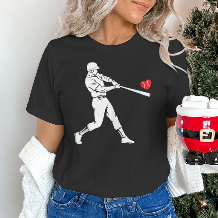 Valentines US Baseball Player Silhouette Heart Unisex T-Shirt