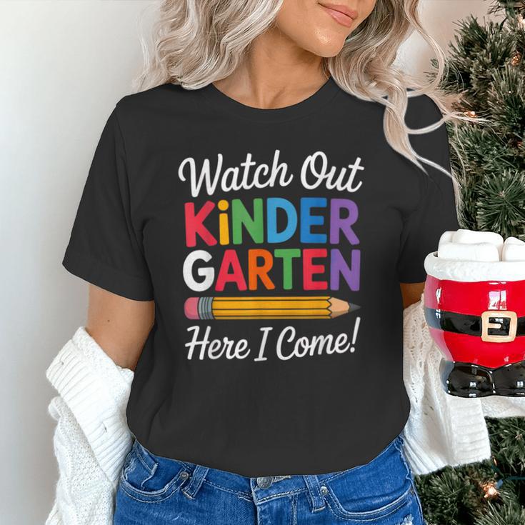 Watch Out Kindergarten Here I Come Back To School Kids Unisex T-Shirt
