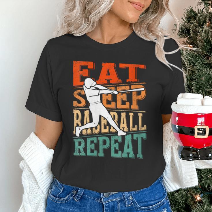 Women's Eat Sleep Baseball Repeat Vintage Player Sport Lover Retro Unisex T-Shirt