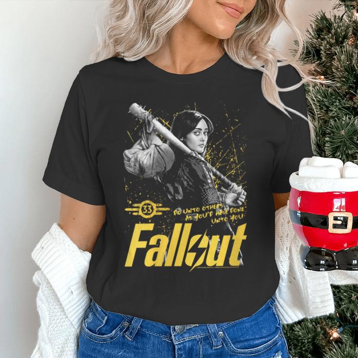 Women's Fallout TV Series Lucy Do Unto Others Baseball Bat Gamer Unisex T-Shirt Women's Fallout TV Series Lucy Do Unto Others Baseball Bat Gamer Unisex T-Shirt