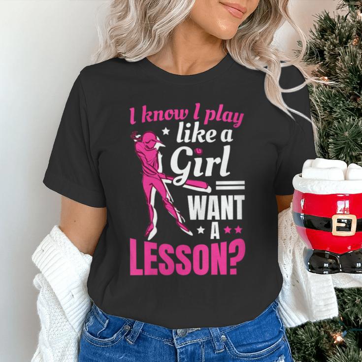 Women's Play Like A Girl Softball Baseball Girls Unisex T-Shirt Women's Play Like A Girl Softball Baseball Girls Unisex T-Shirt