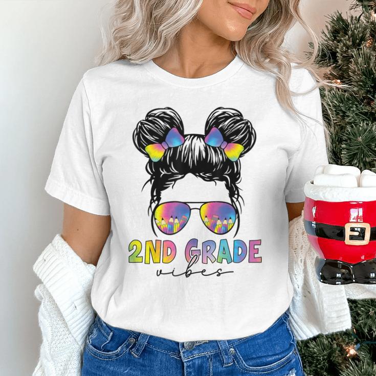 2nd Grade Vibes Messy Hair Bun Girl Back To School First Day Unisex T-Shirt 2nd Grade Vibes Messy Hair Bun Girl Back To School First Day Unisex T-Shirt