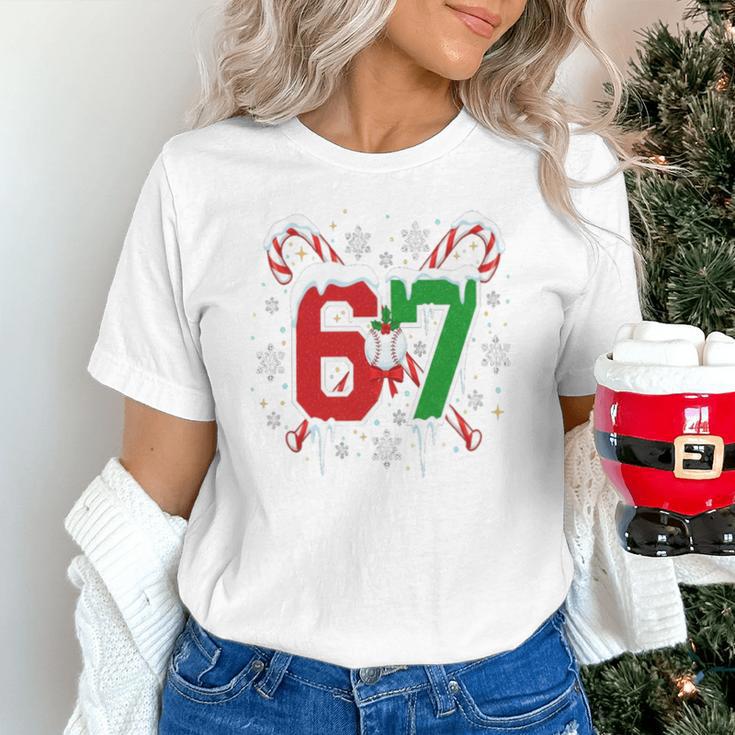 67 Baseball Christmas Candy Cane Snowflake Holiday Sports Unisex T-Shirt 67 Baseball Christmas Candy Cane Snowflake Holiday Sports Unisex T-Shirt