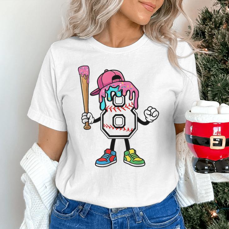 8th Birthday Baseball Ice-Cream Drip 8 Years Old Boys Girls Unisex T-Shirt 8th Birthday Baseball Ice-Cream Drip 8 Years Old Boys Girls Unisex T-Shirt