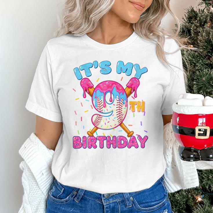 9th Birthday Baseball 9 Year Old Ice Cream Drip Boy Baseball Premium Tri-Blend Unisex T-Shirt