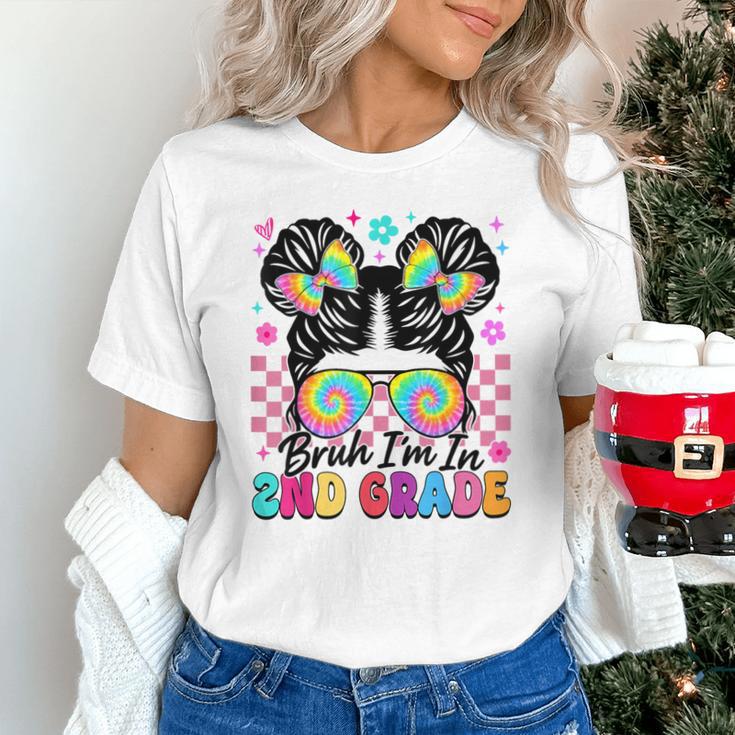 Back To School Bruh I'm In 2nd Grade Cute Girls Messy Bun Unisex T-Shirt Back To School Bruh I'm In 2nd Grade Cute Girls Messy Bun Unisex T-Shirt