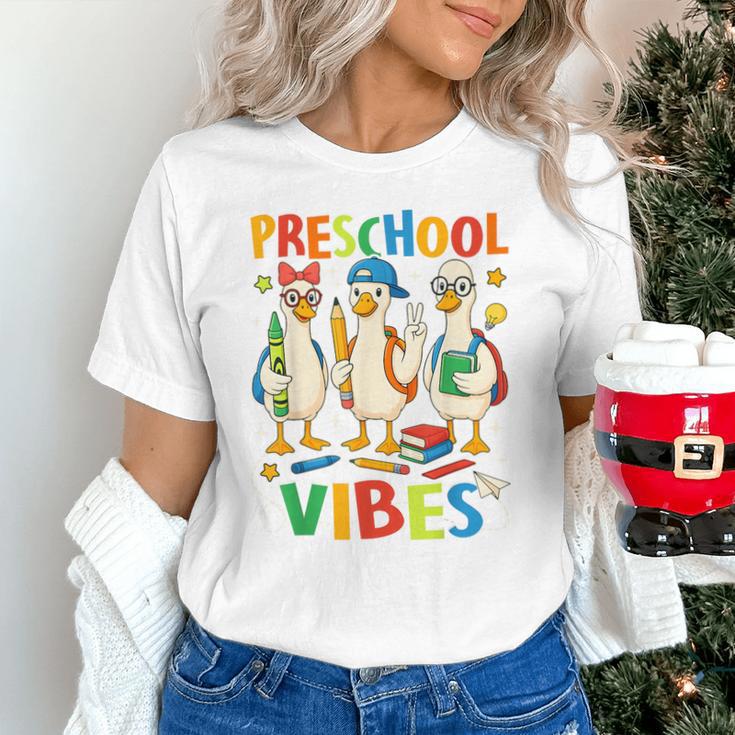 Back To School Cute Goose Preschool Vibes Girls Boys Unisex T-Shirt