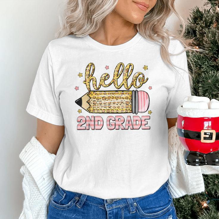 Back To School Hello Second 2nd Grade Leopard Pencil Girl Unisex T-Shirt Back To School Hello Second 2nd Grade Leopard Pencil Girl Unisex T-Shirt