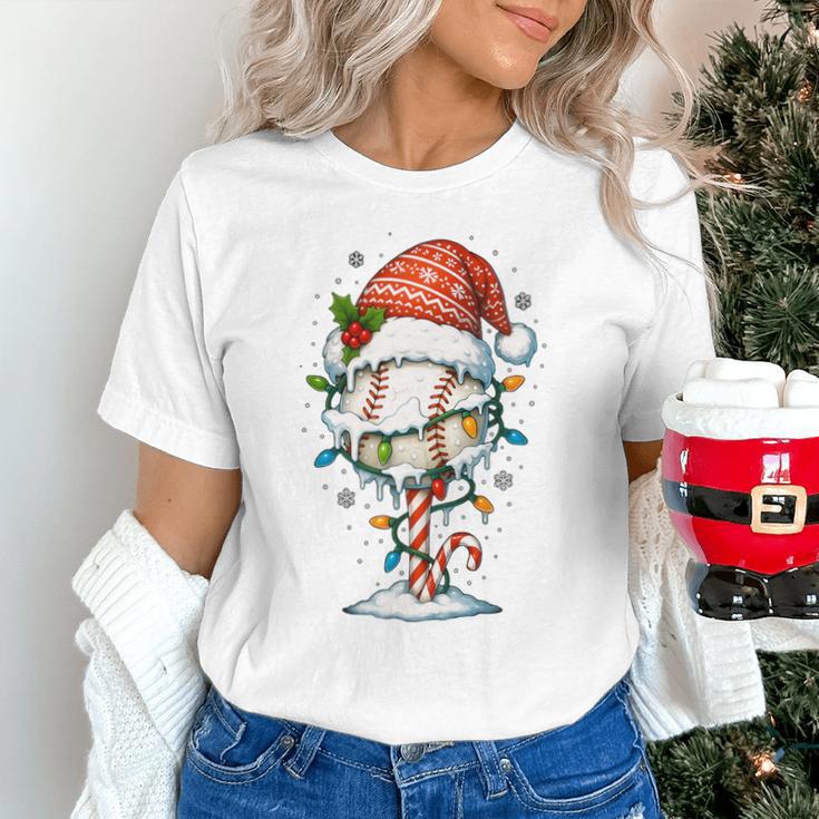 Baseball Christmas Ball Hat Snow Winter Premium Tri-Blend Unisex T-Shirt