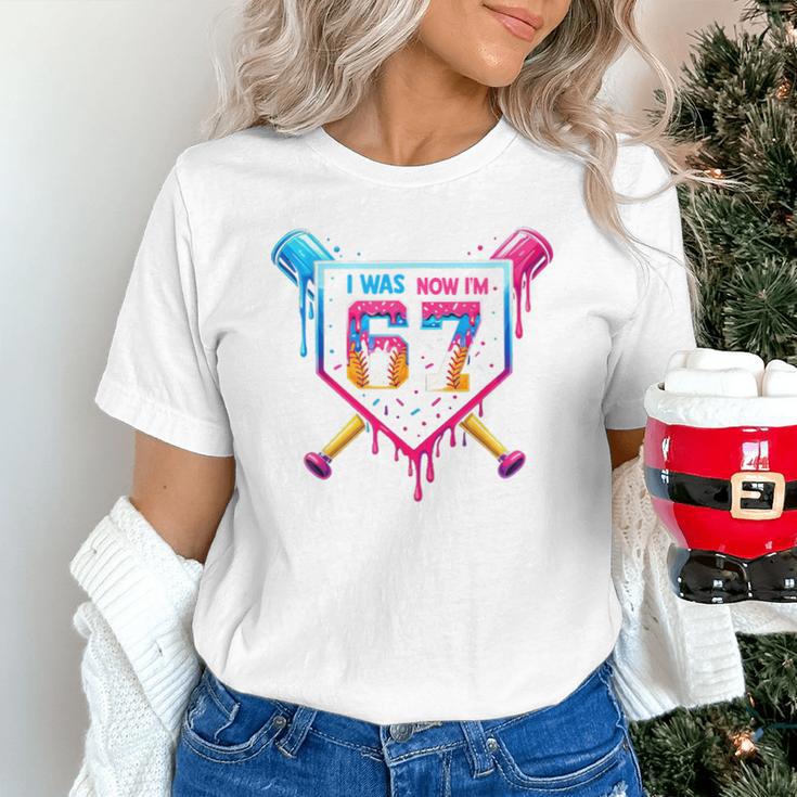 Baseball Drip I Was 6 Now I'm 7 67 Meme 7th Birthday Unisex T-Shirt Baseball Drip I Was 6 Now I'm 7 67 Meme 7th Birthday Unisex T-Shirt