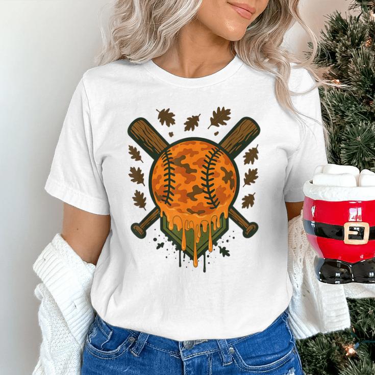 Baseball Drip Ice Cream Dripping Blaze Hunter Orange Camo Unisex T-Shirt Baseball Drip Ice Cream Dripping Blaze Hunter Orange Camo Unisex T-Shirt