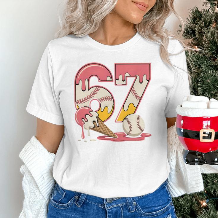 Baseball Drip Number 67 Player Ice Cream Or 67th Birthday Unisex T-Shirt