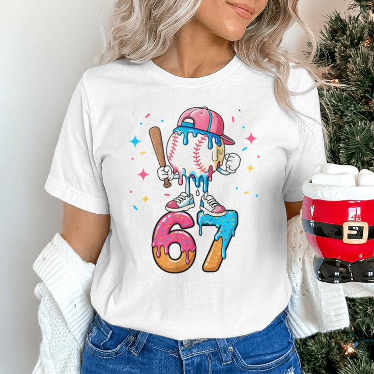 Baseball Drip Number 67 Six Seven Meme Ice Cream Dripping Unisex T-Shirt