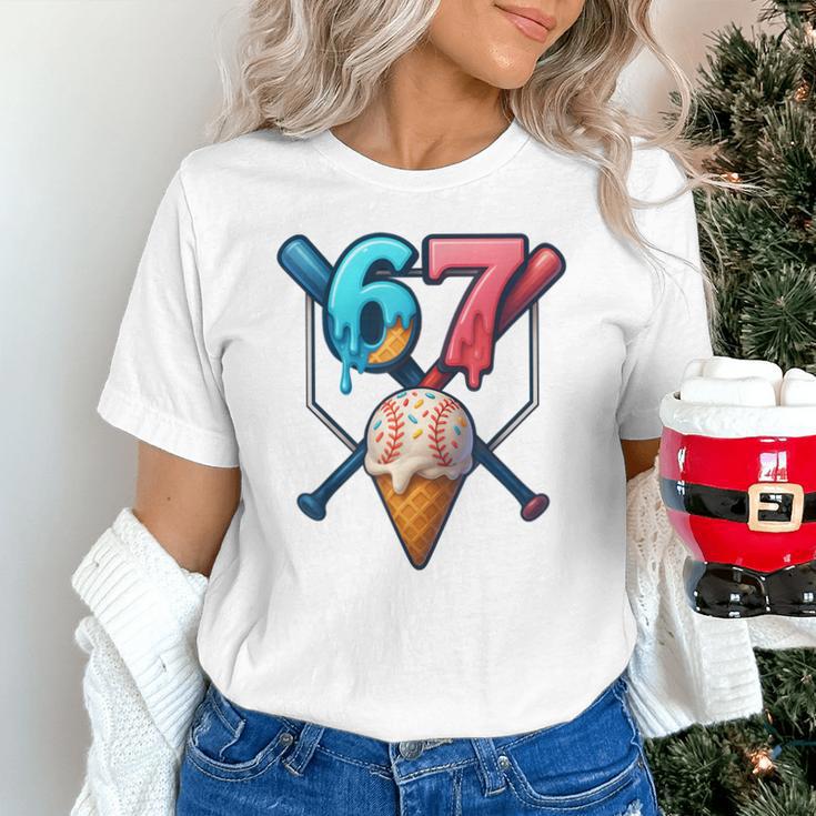 Baseball Ice Cream Drip 67 Six Seven Gen Alpha Slang Meme Unisex T-Shirt