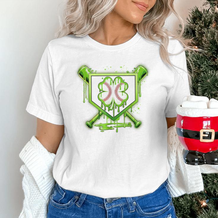 Baseball Icecream St Patrick's Day Lucky Charm Shamrock Drip Unisex T-Shirt