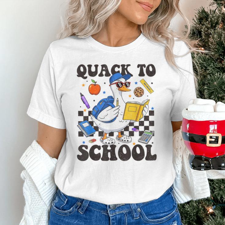 Boys Kid Back To School Goose Quackers Quack To School Unisex T-Shirt